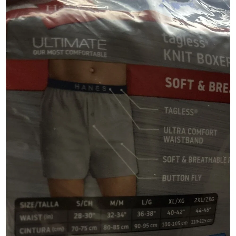 Hanes Ultimate Boxers Shorts Tagless Men's 5 pack Classic Soft Cool Comfort Sz S